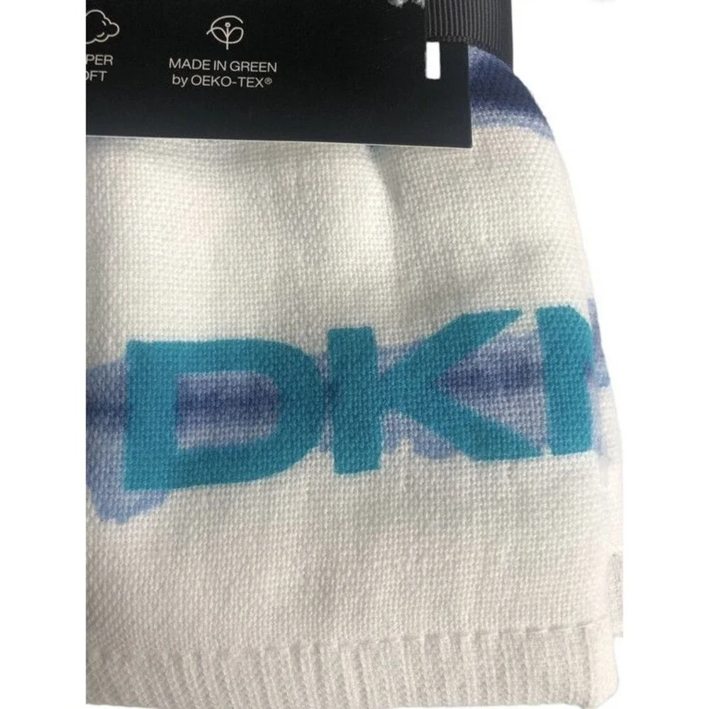DKNY Hand Towels Blue Watercolor Blue White Bathroom Tye Dye Set of 2